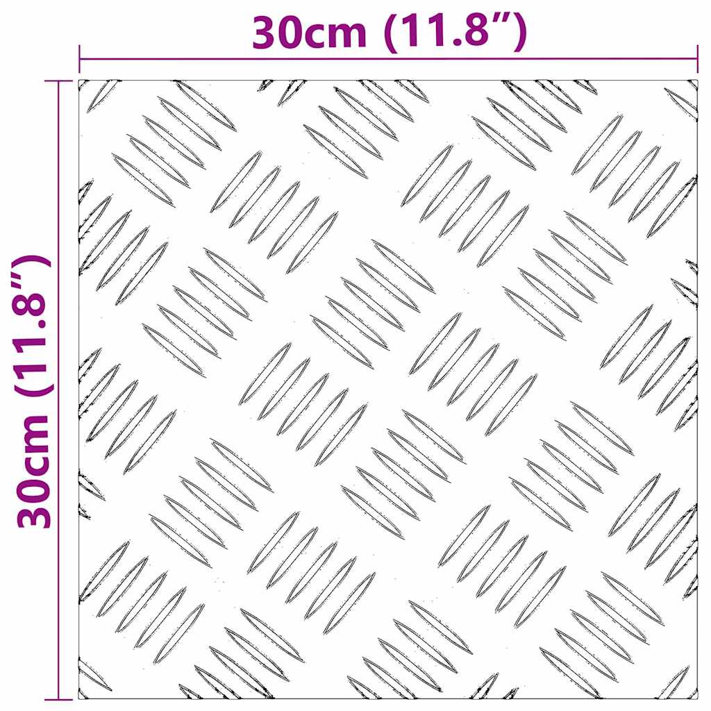 Treppe Tritt 4 stk. 30 x 30 cm Silber Aluminium Quadratisch
