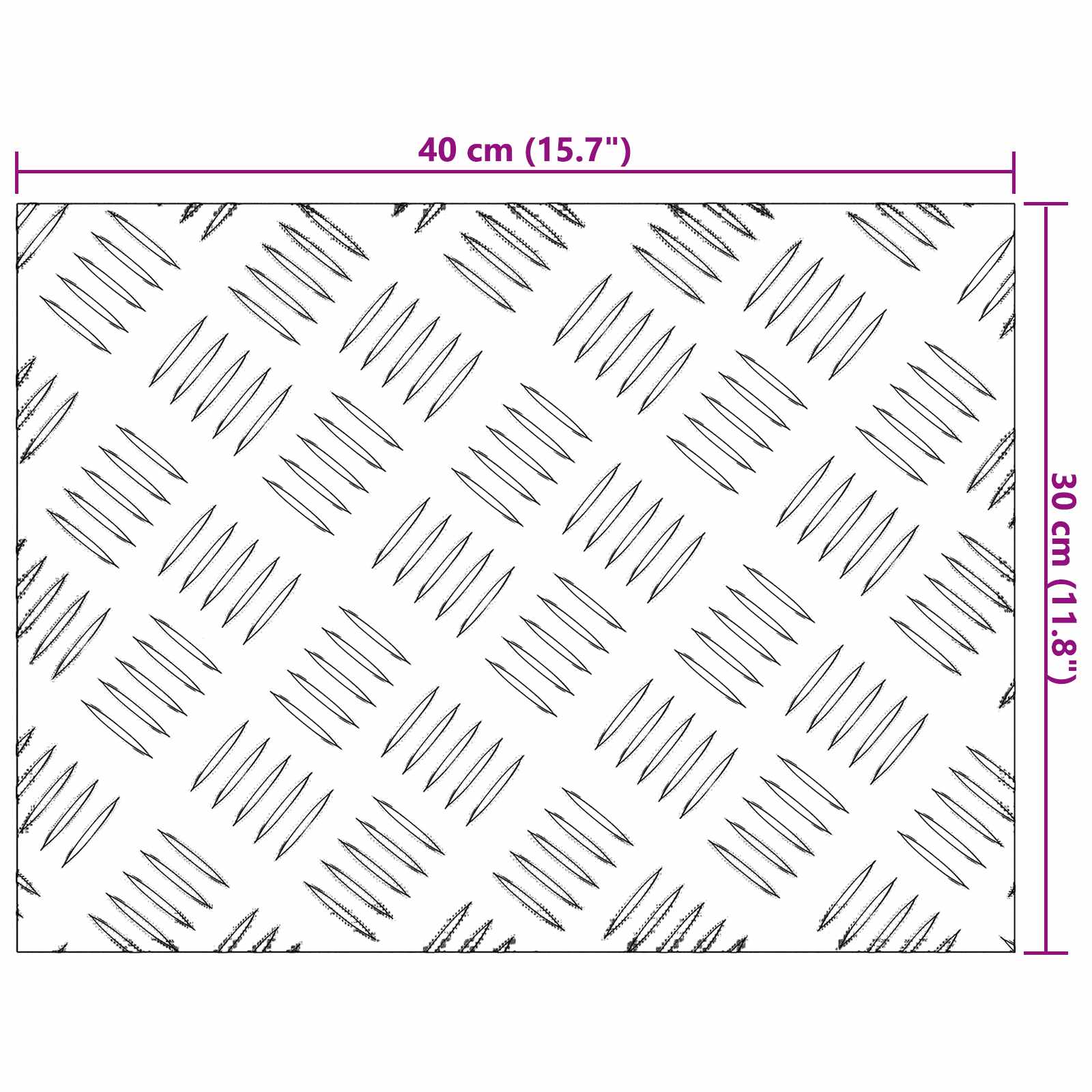 Treppe Tritt 2 stk. 40 x 30 cm Silber Aluminium Rechtwinklig