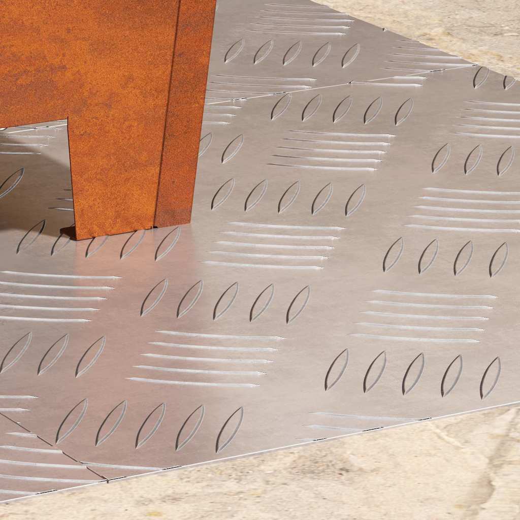 Treppe Tritt 4 stk. 40 x 40 cm Silber Aluminium Quadratisch