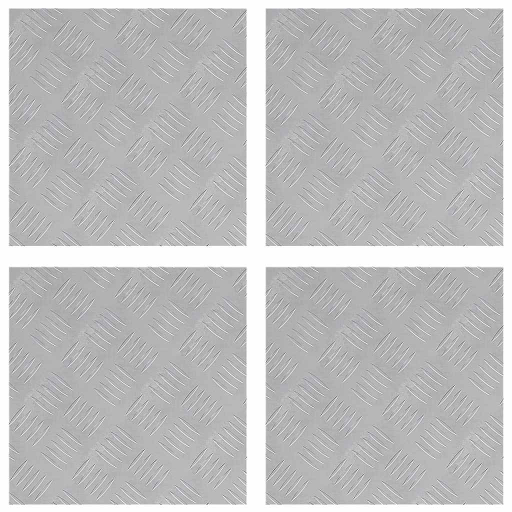 Treppe Tritt 4 stk. 40 x 40 cm Silber Aluminium Quadratisch