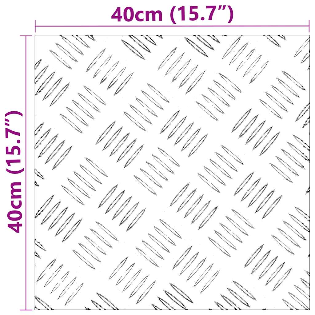 Treppe Tritt 4 stk. 40 x 40 cm Silber Aluminium Quadratisch