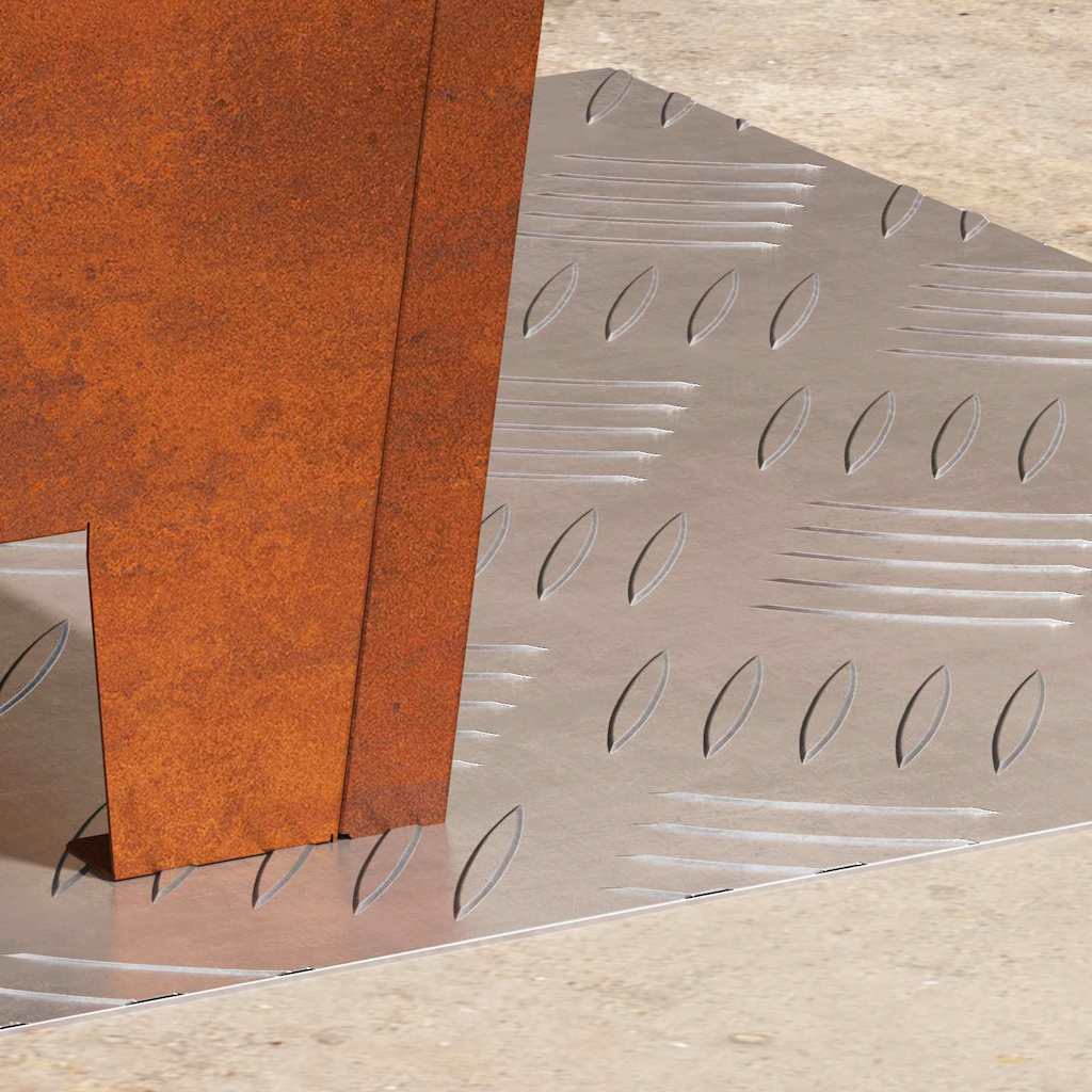 Treppe Tritt 2 stk. 40 x 40 cm Silber Aluminium Quadratisch