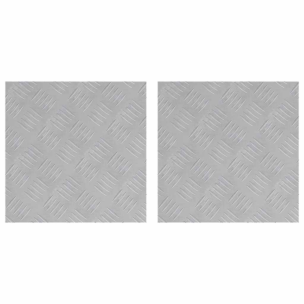 Treppe Tritt 2 stk. 40 x 40 cm Silber Aluminium Quadratisch
