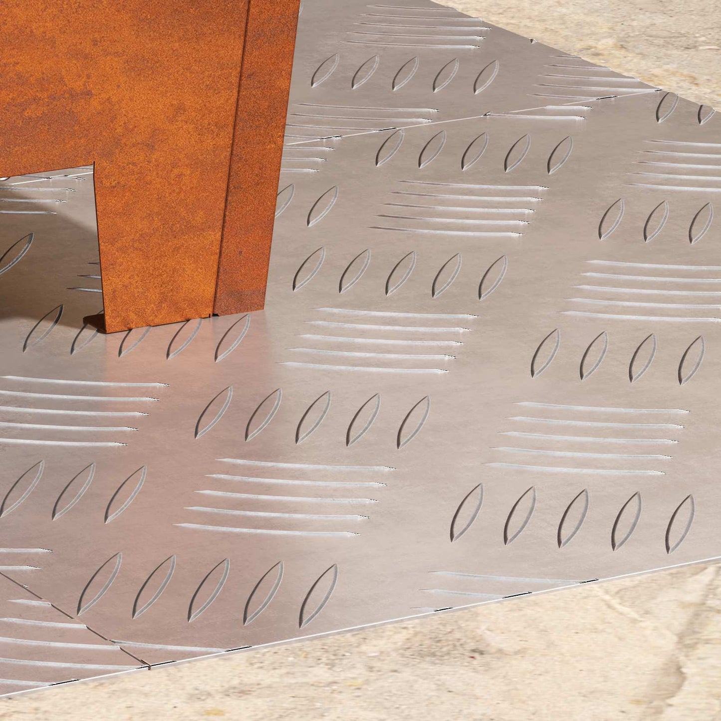 Treppe Tritt 4 stk. 40 x 40 cm Silber Aluminium Quadratisch