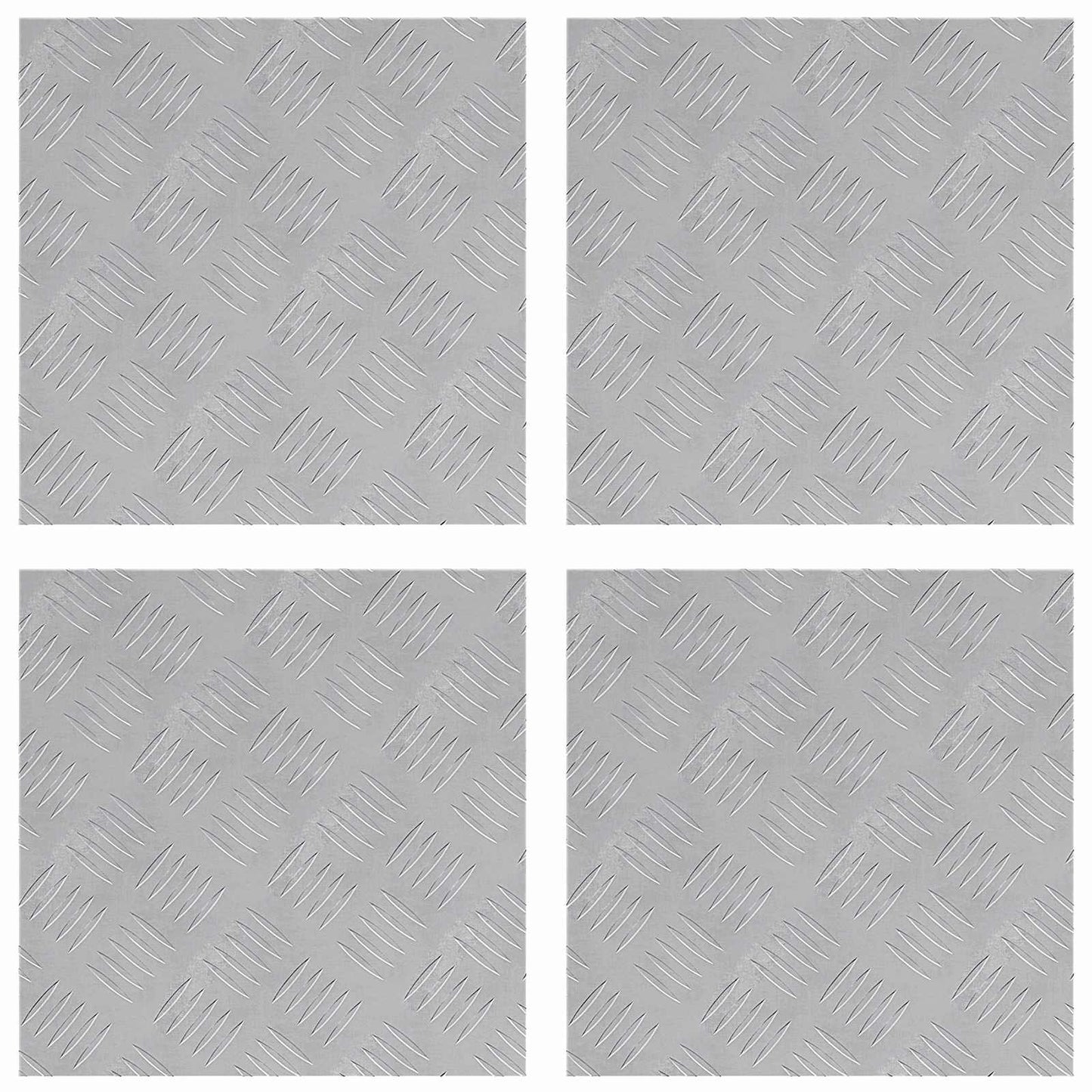Treppe Tritt 4 stk. 40 x 40 cm Silber Aluminium Quadratisch