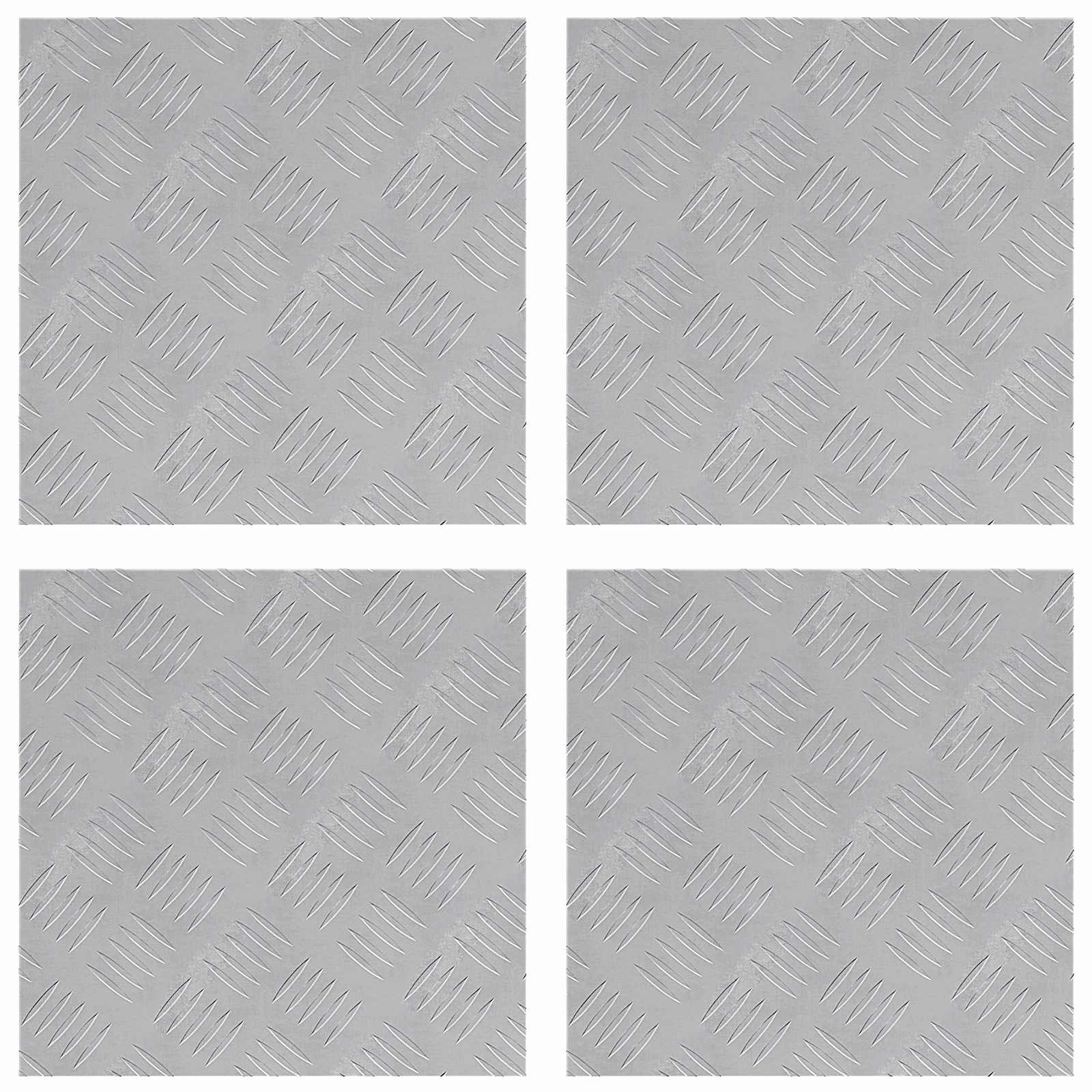 Treppe Tritt 4 stk. 40 x 40 cm Silber Aluminium Quadratisch