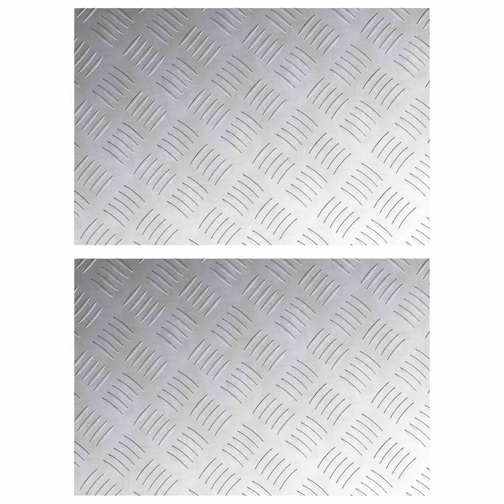 Treppe Tritt 2 stk. 60 x 40 cm Silber Aluminium Rechtwinklig