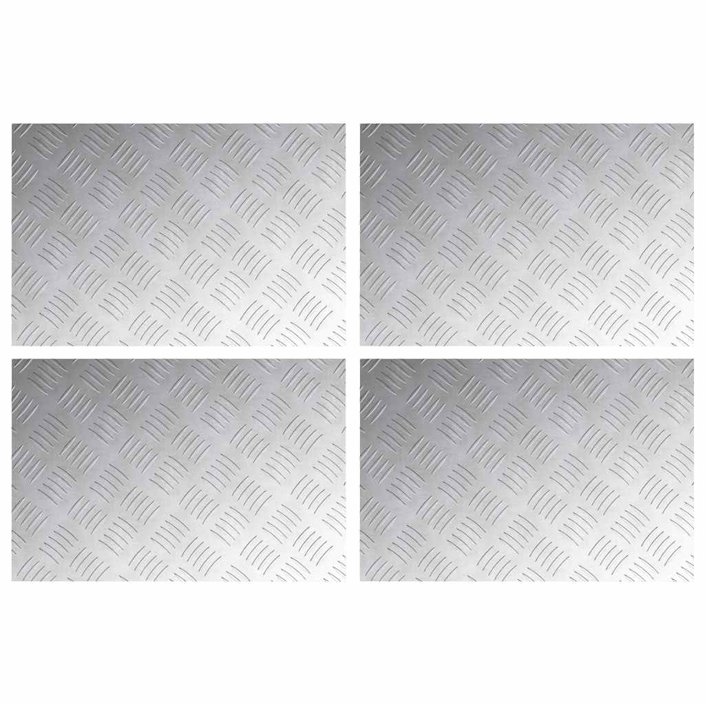 Treppe Tritt 4 stk. 60 x 40 cm Silber Aluminium Rechtwinklig