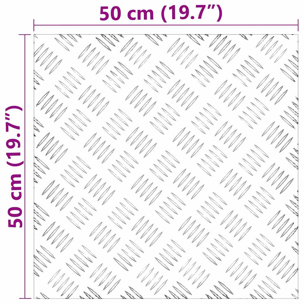 Treppe Tritt 4 stk. 50 x 50 cm Silber Aluminium Quadratisch