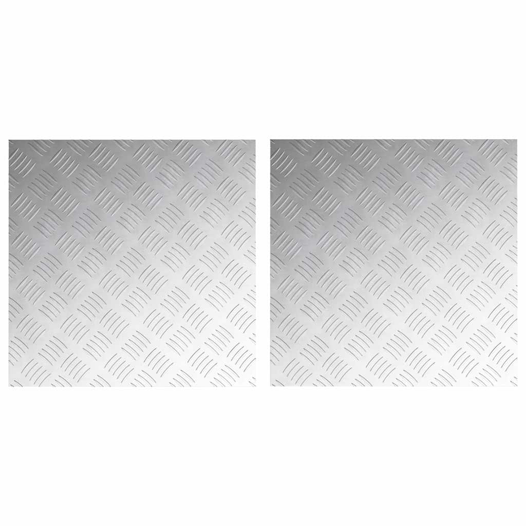 Treppe Tritt 2 stk. 50 x 50 cm Silber Aluminium Quadratisch