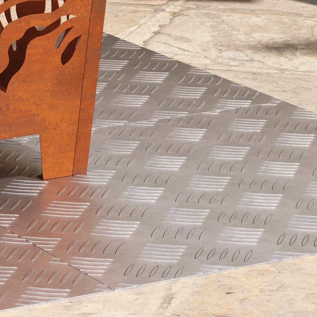Treppe Tritt 4 stk. 50 x 50 cm Silber Aluminium Quadratisch