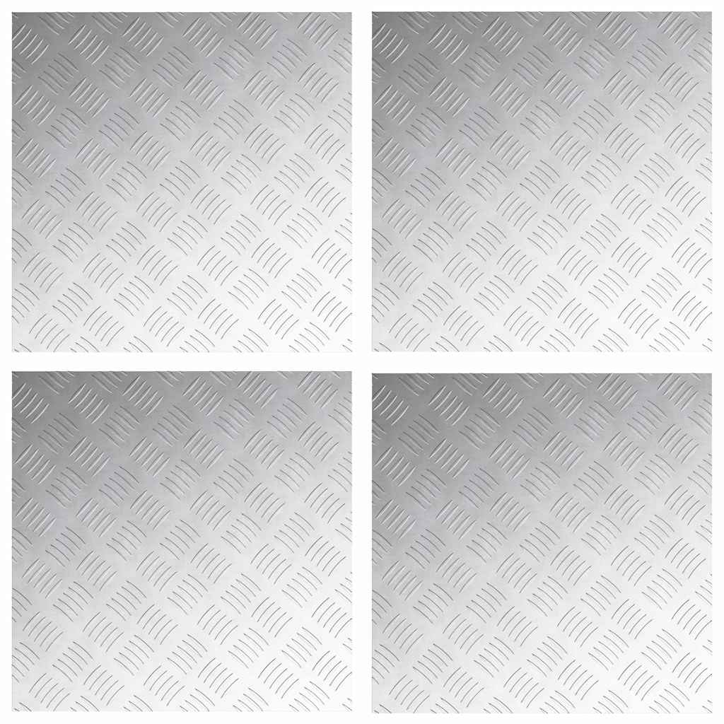 Treppe Tritt 4 stk. 50 x 50 cm Silber Aluminium Quadratisch