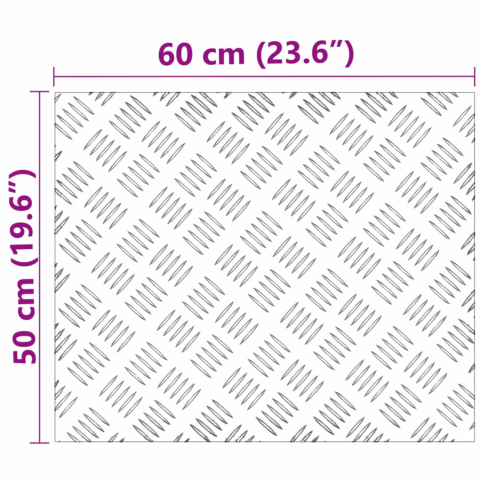 Treppe Tritt 2 stk. 60 x 50 cm Silber Aluminium Rechtwinklig