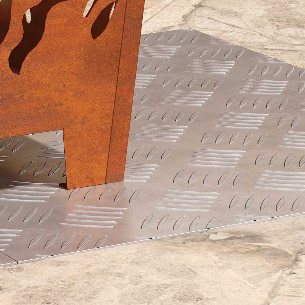 Treppe Tritt 2 stk. 60 x 50 cm Silber Aluminium Rechtwinklig
