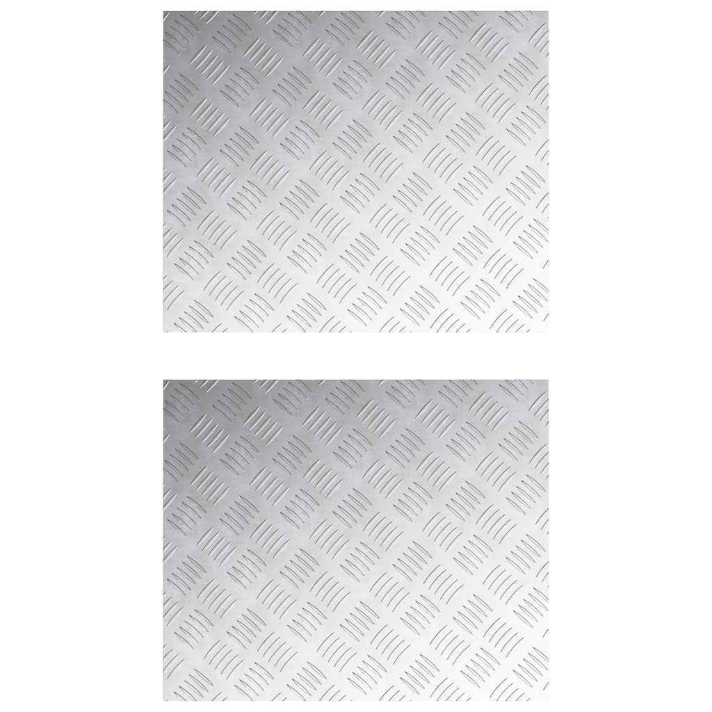 Treppe Tritt 2 stk. 60 x 50 cm Silber Aluminium Rechtwinklig