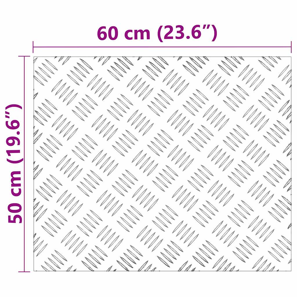 Treppe Tritt 2 stk. 60 x 50 cm Silber Aluminium Rechtwinklig
