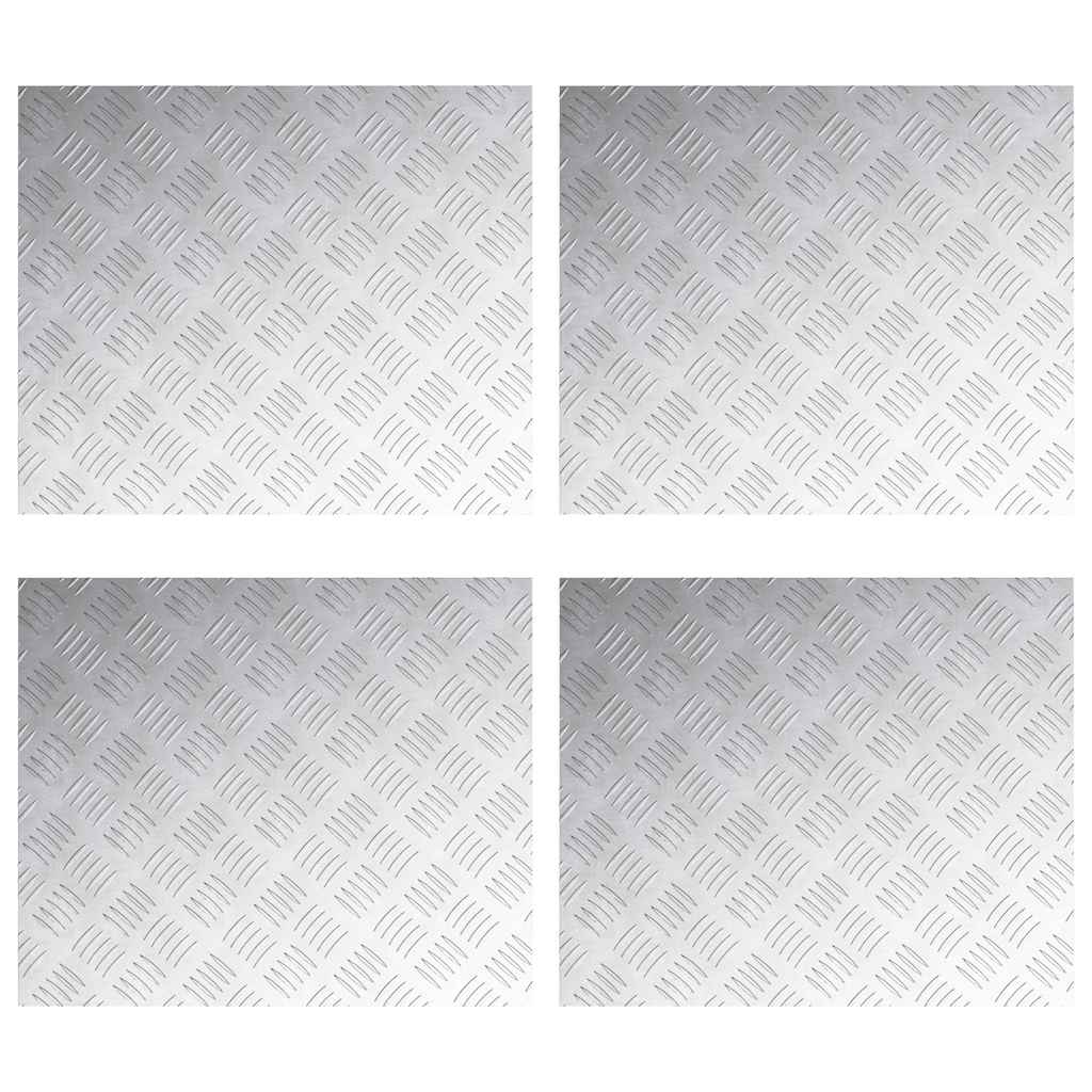 Treppe Tritt 4 stk. 60 x 50 cm Silber Aluminium Rechtwinklig