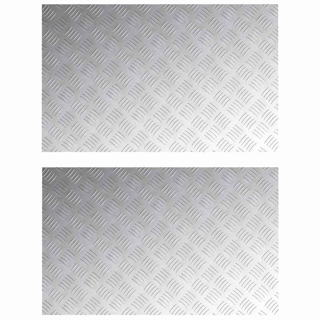 Treppe Tritt 2 stk. 80 x 50 cm Silber Aluminium Rechtwinklig