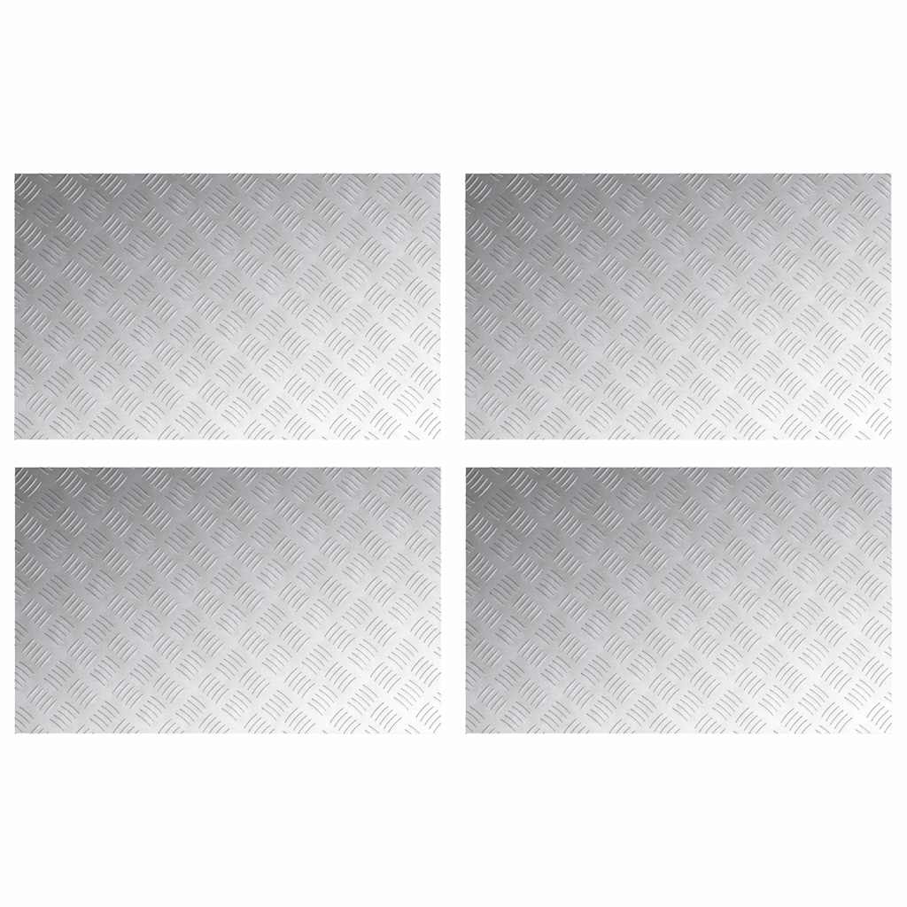Treppe Tritt 4 stk. 80 x 50 cm Silber Aluminium Rechtwinklig