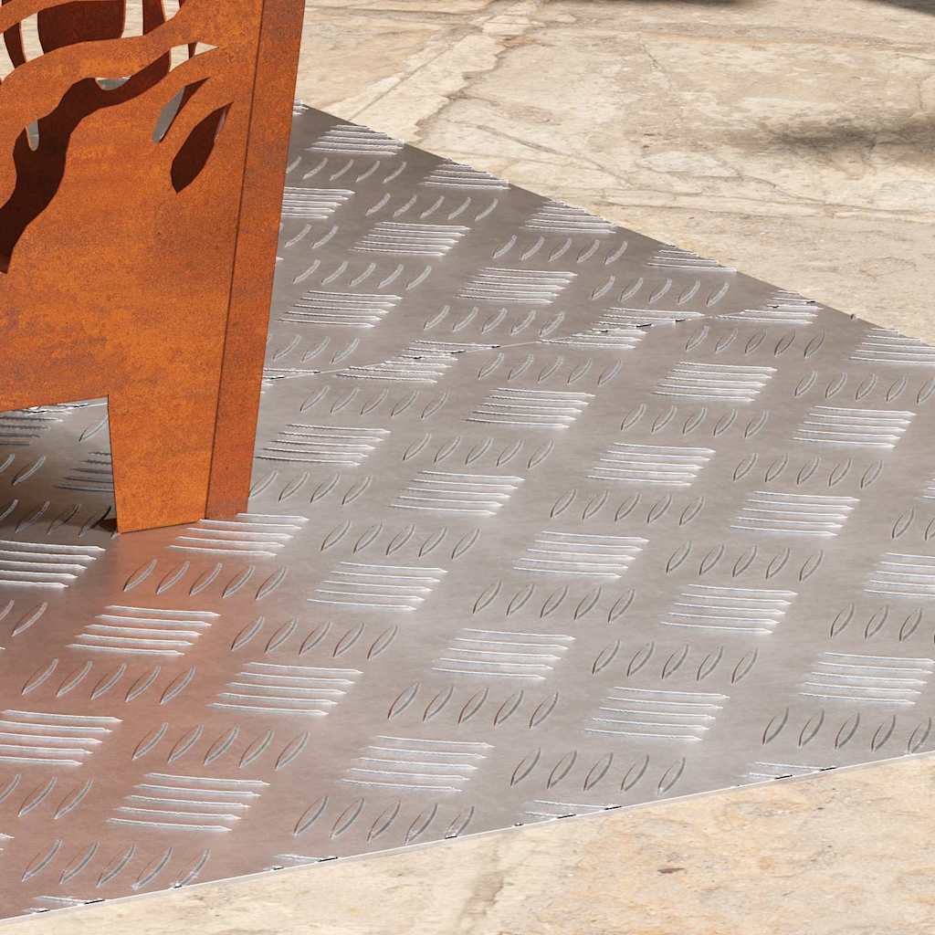 Treppe Tritt 2 stk. 100 x 50 cm Silber Aluminium Rechtwinklig