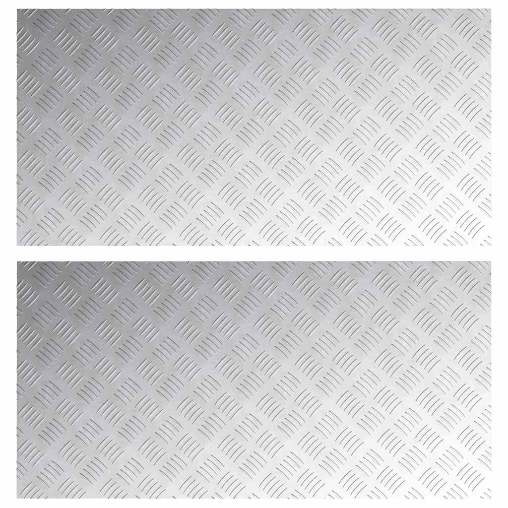 Treppe Tritt 2 stk. 100 x 50 cm Silber Aluminium Rechtwinklig