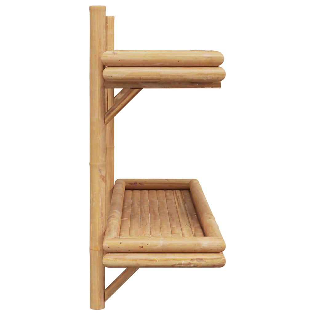 Wandregal mit Regal Wandmontiert Braun 75 x 26 x 60 cm Bambus