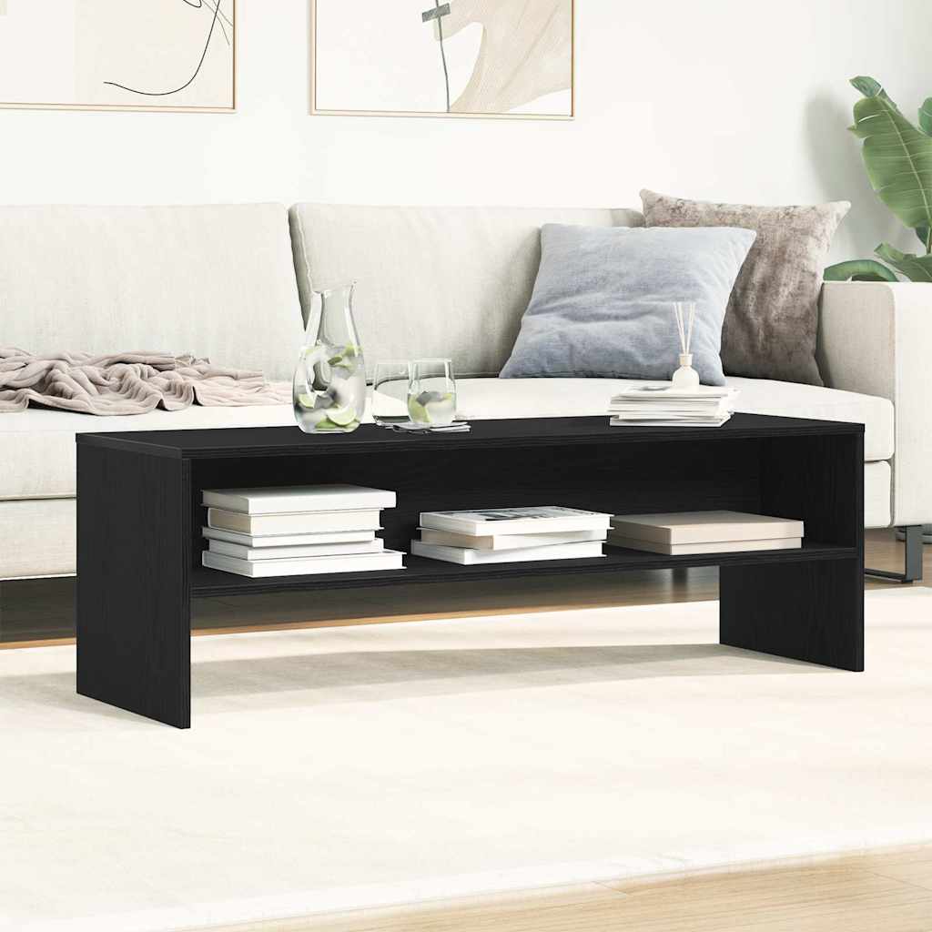 Meuble TV aspect chêne noir 120x40x40 cm matériau à base de bois