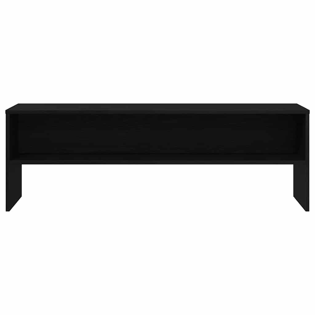 Meuble TV aspect chêne noir 120x40x40 cm matériau à base de bois