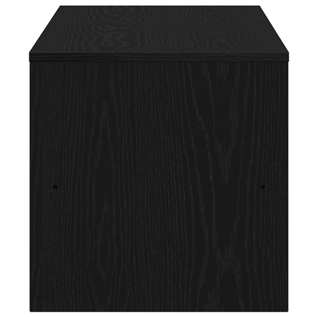Meuble TV aspect chêne noir 120x40x40 cm matériau à base de bois