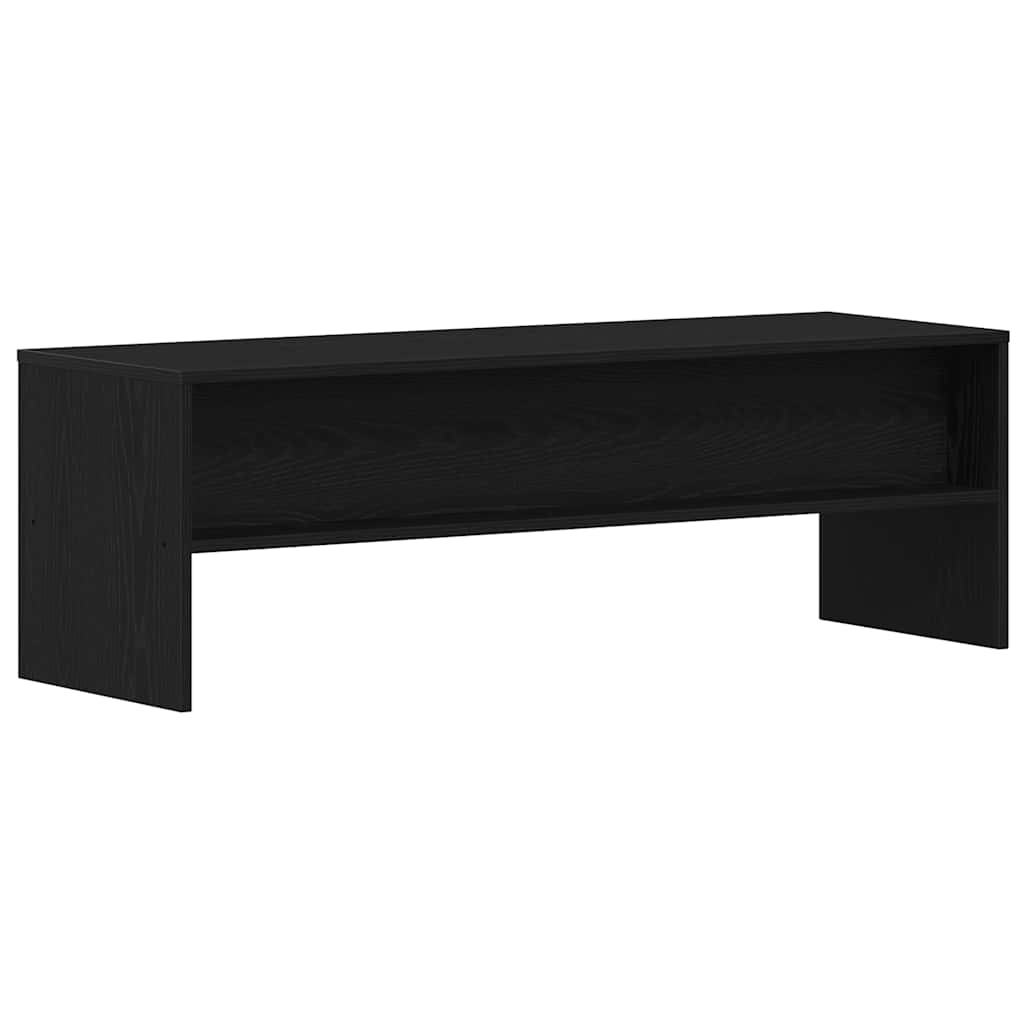 Meuble TV aspect chêne noir 120x40x40 cm matériau à base de bois