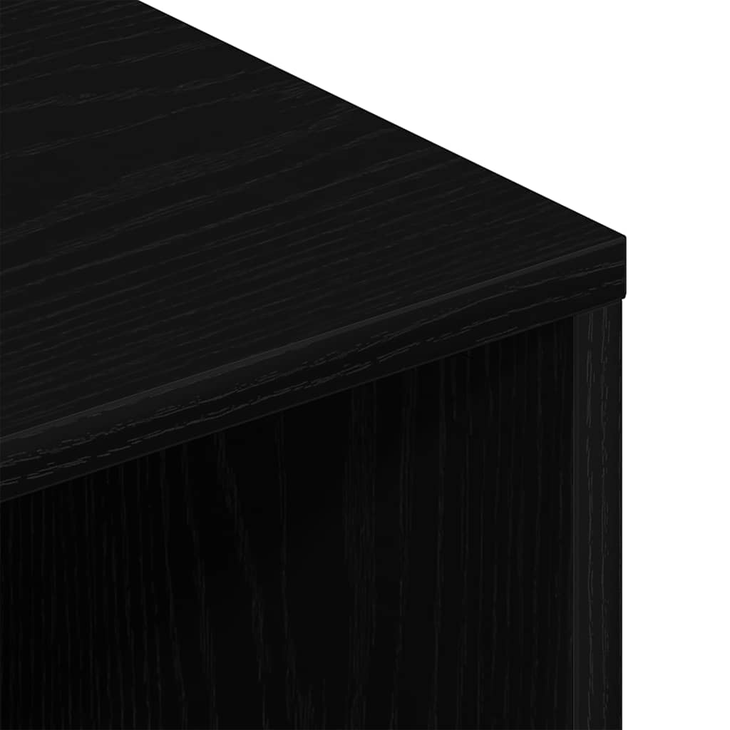 Meuble TV aspect chêne noir 120x40x40 cm matériau à base de bois