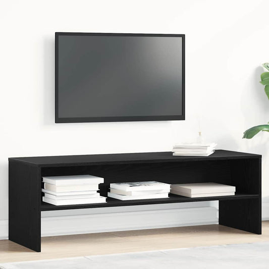 Meuble TV aspect chêne noir 120x40x40 cm matériau à base de bois