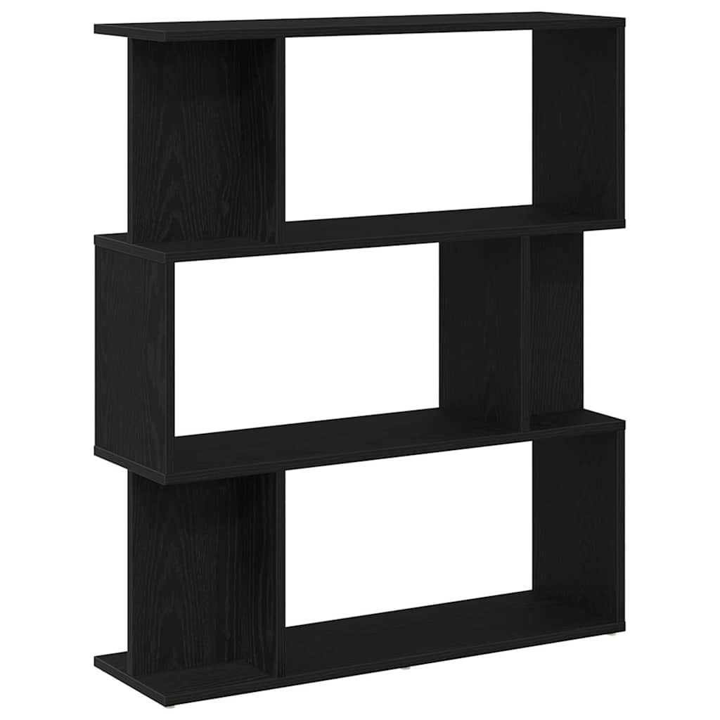 Bibliothèque aspect chêne noir 80 x 24 x 96 cm Matériau bois