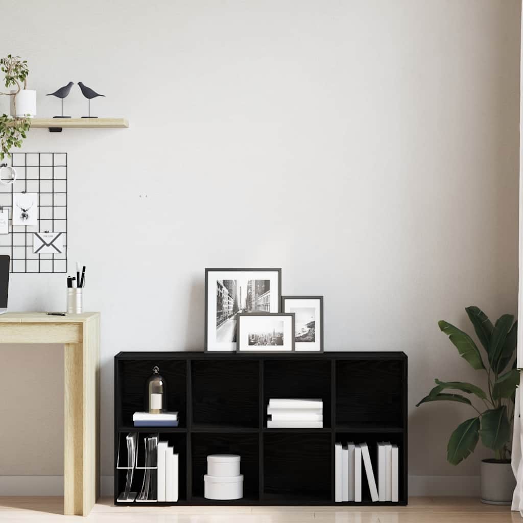 Bücherregal Schwarz Eichen-Optik 66x30x130 cm Holzwerkstoff