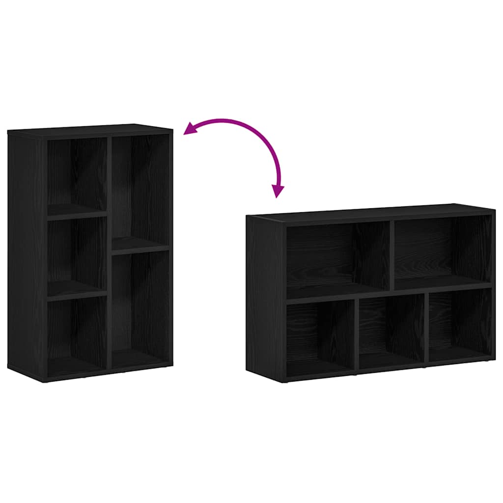 Bibliothèque aspect chêne noir 50 x 25 x 80 cm Matériau bois