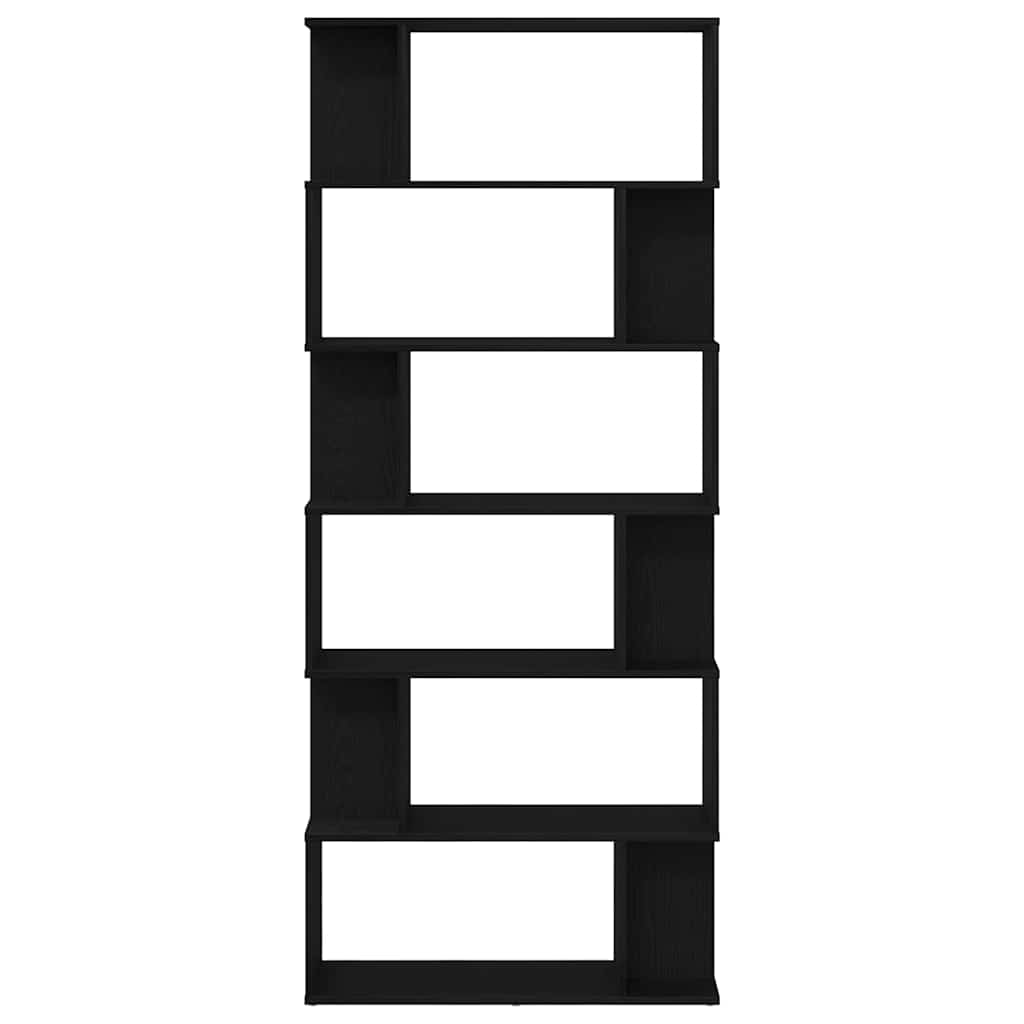 Bibliothèque aspect chêne noir 80 x 24 x 190,5 cm Matériau bois