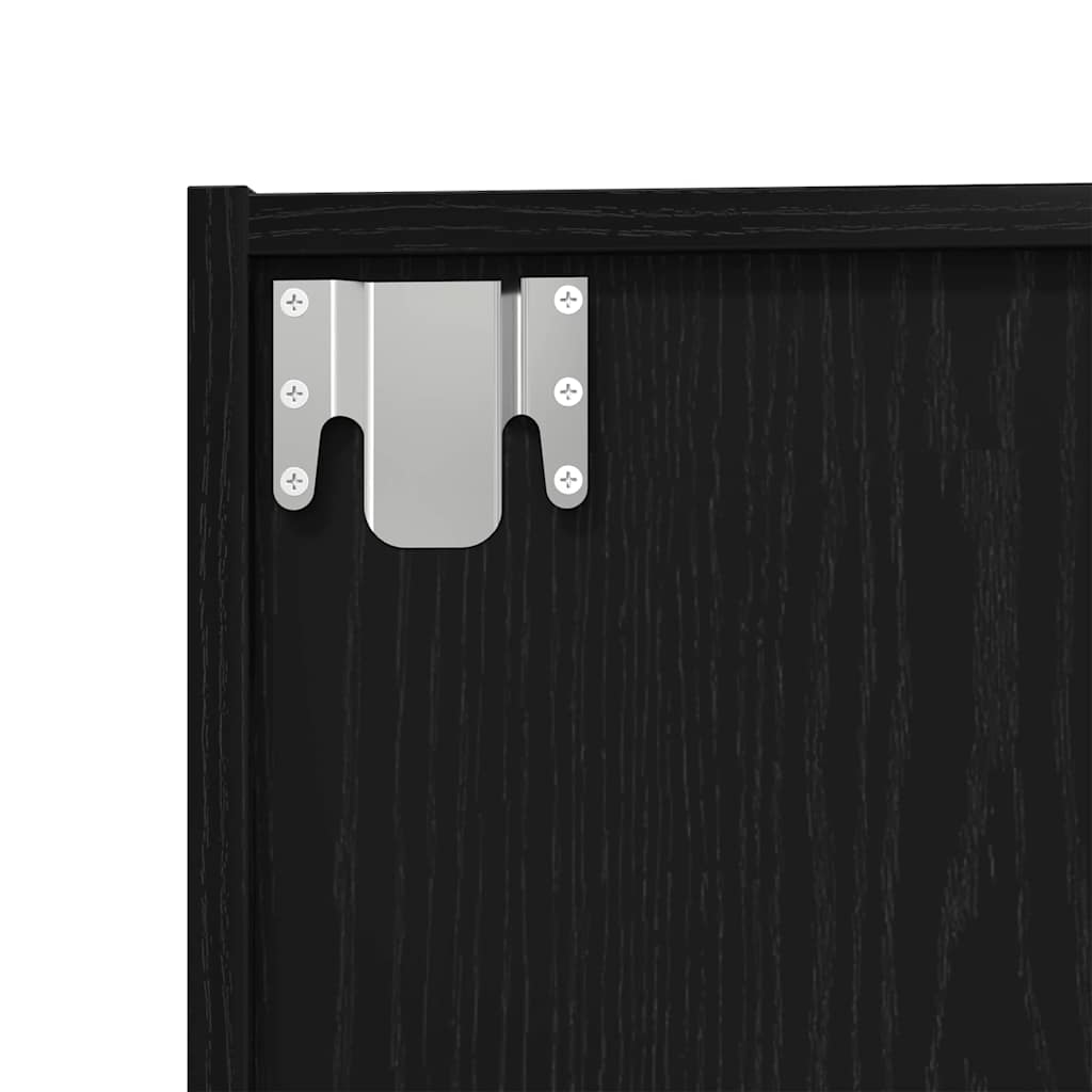 Bücherregal Schwarz Eichen-Optik 143 x 30 x 36 cm Holzwerkstoff