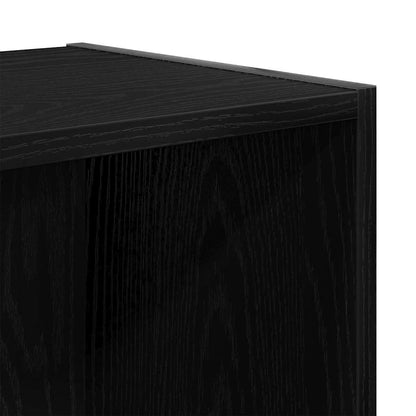 Bücherregal Wandhalterung Schwarz Eichen-Optik 143 x 30 x 36 cm