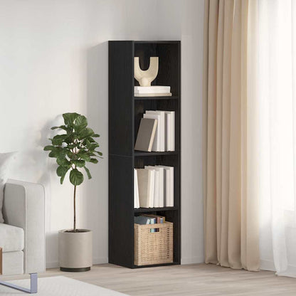 Bücherregal Wandhalterung Schwarz Eichen-Optik 143 x 30 x 36 cm