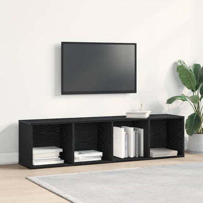 Bücherregal Wandhalterung Schwarz Eichen-Optik 143 x 30 x 36 cm