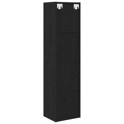 Bücherregal Wandhalterung Schwarz Eichen-Optik 143 x 30 x 36 cm