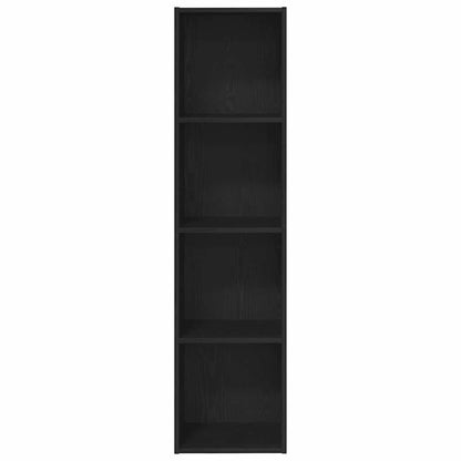 Bücherregal Wandhalterung Schwarz Eichen-Optik 143 x 30 x 36 cm