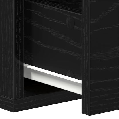 Wandschrank Wandhalterung Schwarz Eichen-Optik Holzwerkstoff