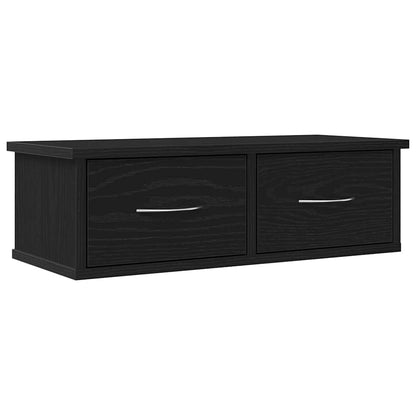 Wandschrank Wandhalterung Schwarz Eichen-Optik Holzwerkstoff