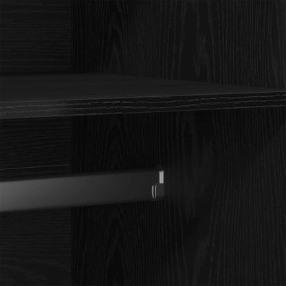 Kleiderschrank Schwarz Eichen-Optik 90 x 52 x 200 cm