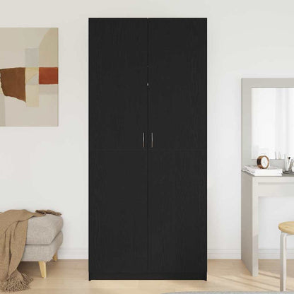 Kleiderschrank Schwarz Eichen-Optik 90 x 52 x 200 cm