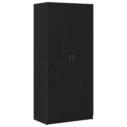 Kleiderschrank Schwarz Eichen-Optik 90 x 52 x 200 cm