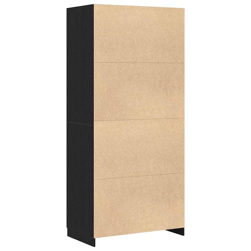 Kleiderschrank mit Tür Schwarz 90 x 52 x 200 cm Holzwerkstoff