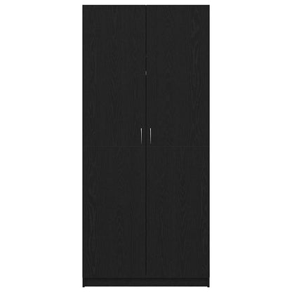 Kleiderschrank Schwarz Eichen-Optik 90 x 52 x 200 cm