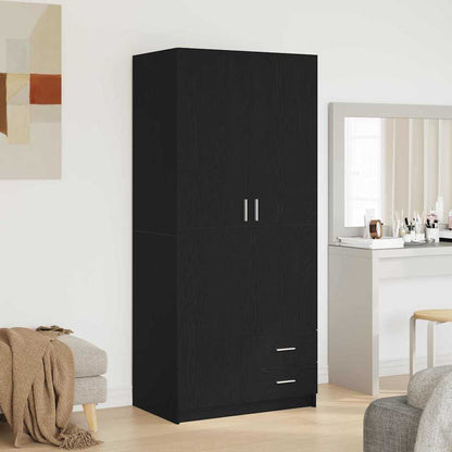 Kleiderschrank Schwarz Eichen-Optik 80 x 52 x 180 cm